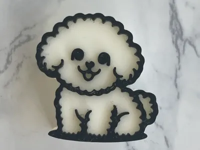 Bichon Frise Straw Topper Accessory 10mm Diameter