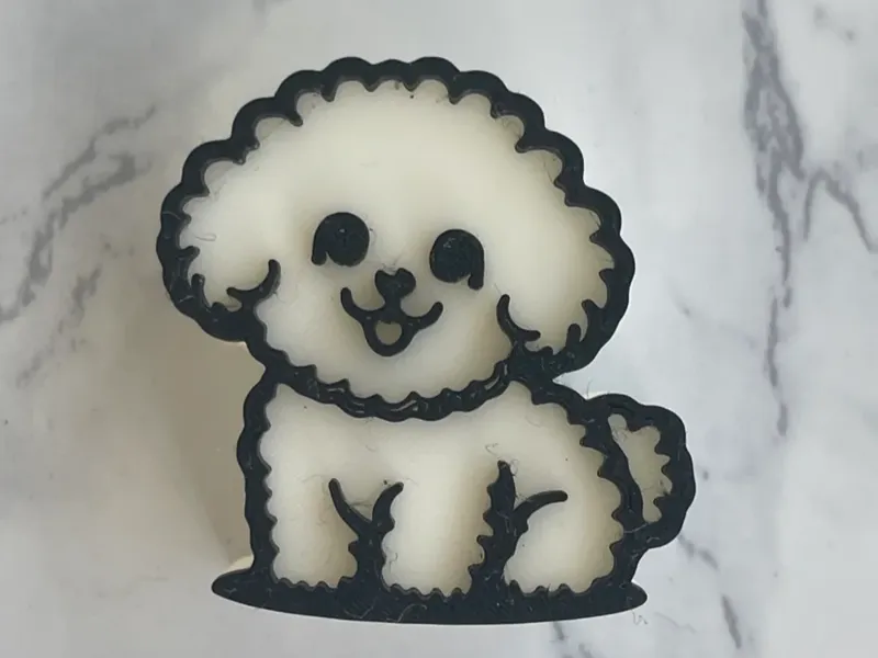 Bichon Frise Straw Topper Accessory 10mm Diameter
