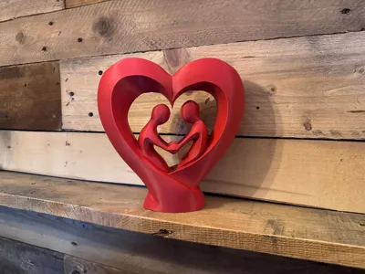 Eternal Embrace Love Heart Statue/ornament