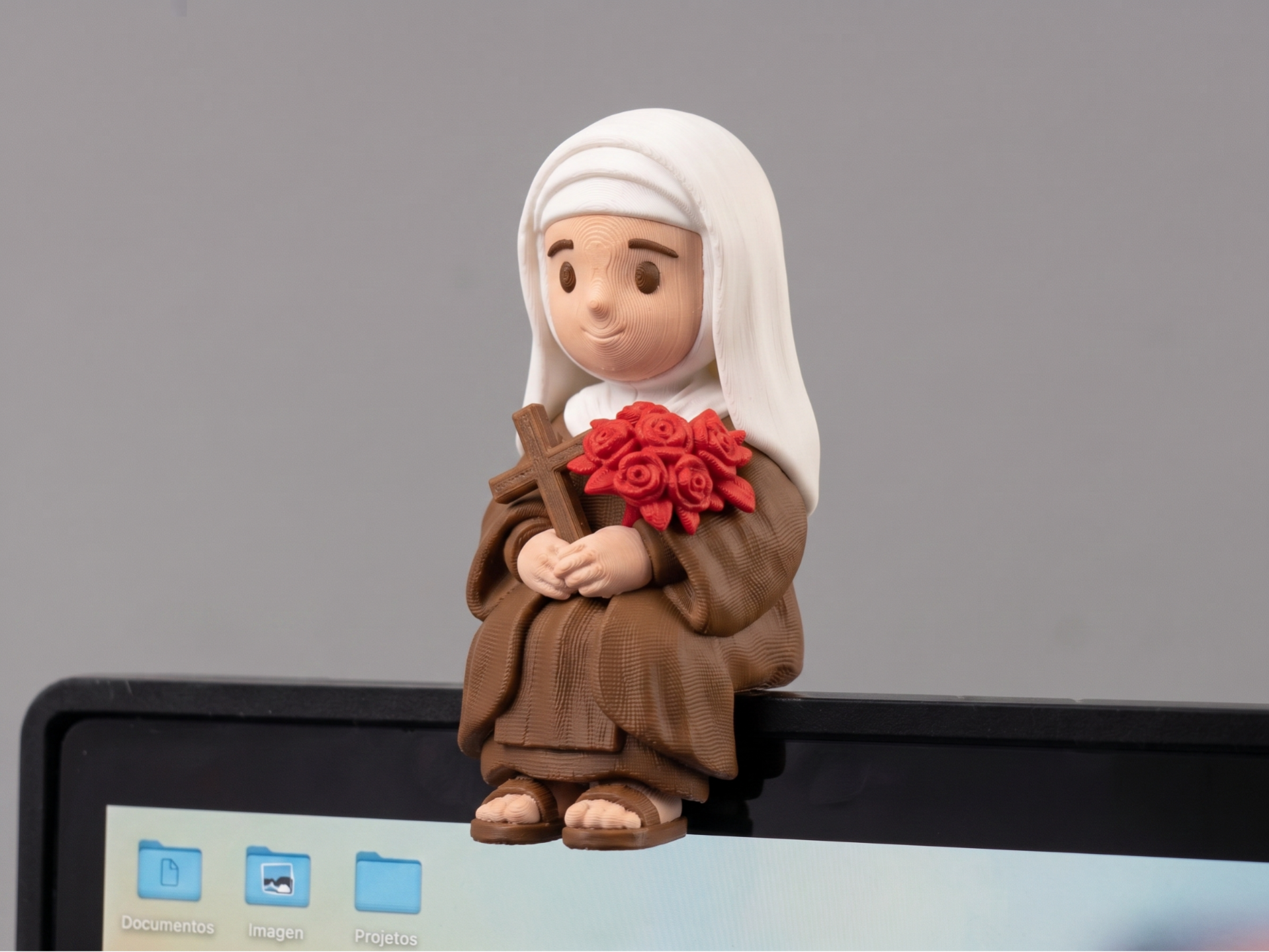 Mini Saint Therese – Sitting on Monitor or Shelf - 1