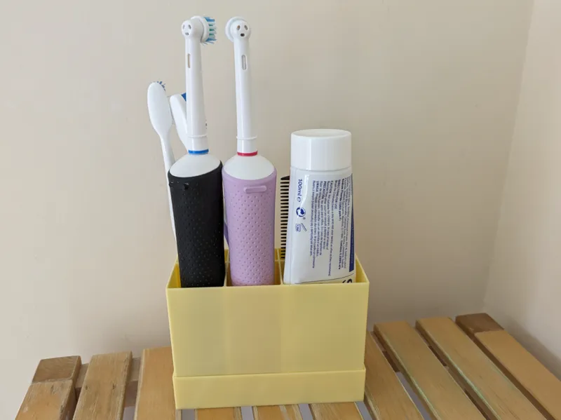 Customizable Toothbrush Holder with drip tray