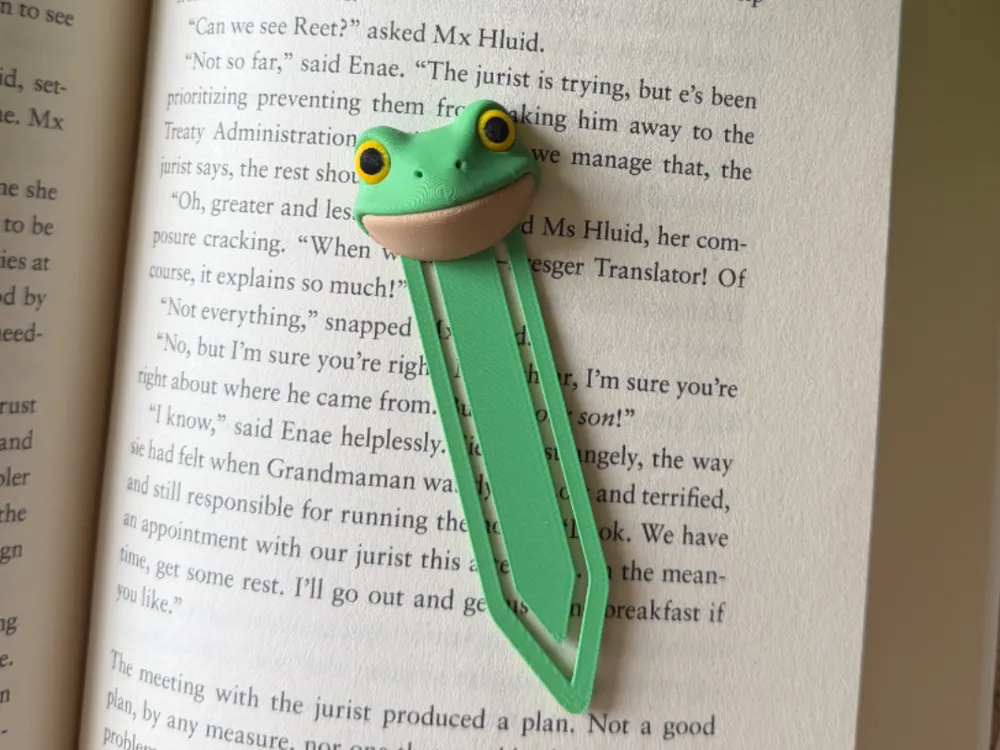 Accesorio de lectura: Frog bookmark. Referencia del modelo original.