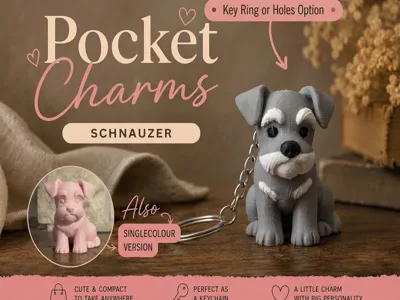 Llavero memorial Schnauzer impreso en 3D