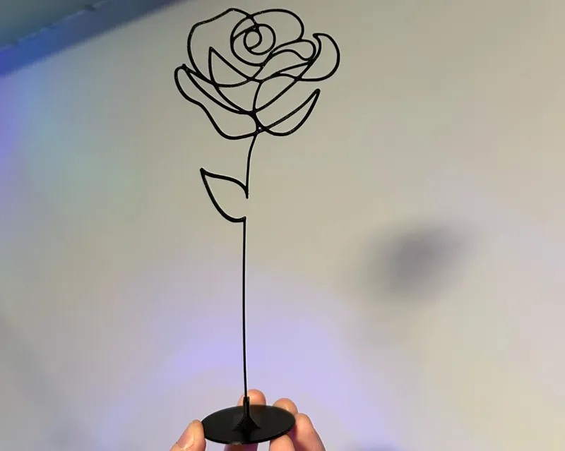 Rose silhouette with base for valentine's day