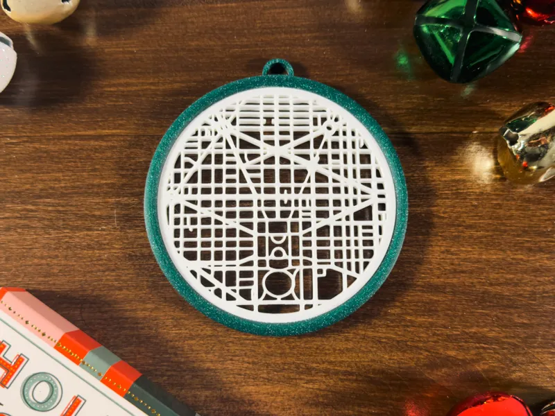 Washington DC Street Map Ornament