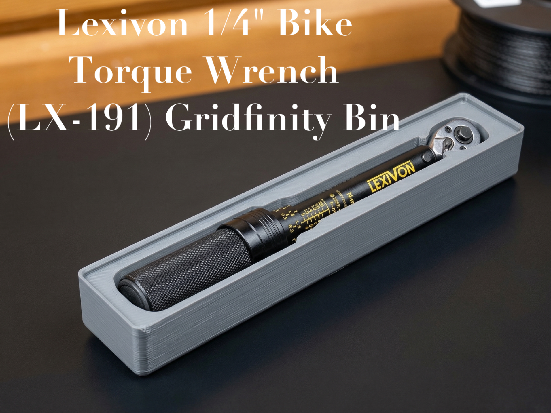 Lexivon Bike Torque Wrench 1/4in Gridfinity Bin