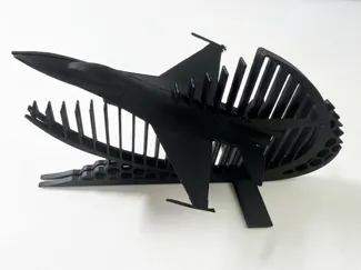 F-16 Fighter Jet Kinetic Desk Art (Little Support)