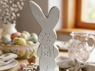 Rustic Carved Wooden bunny