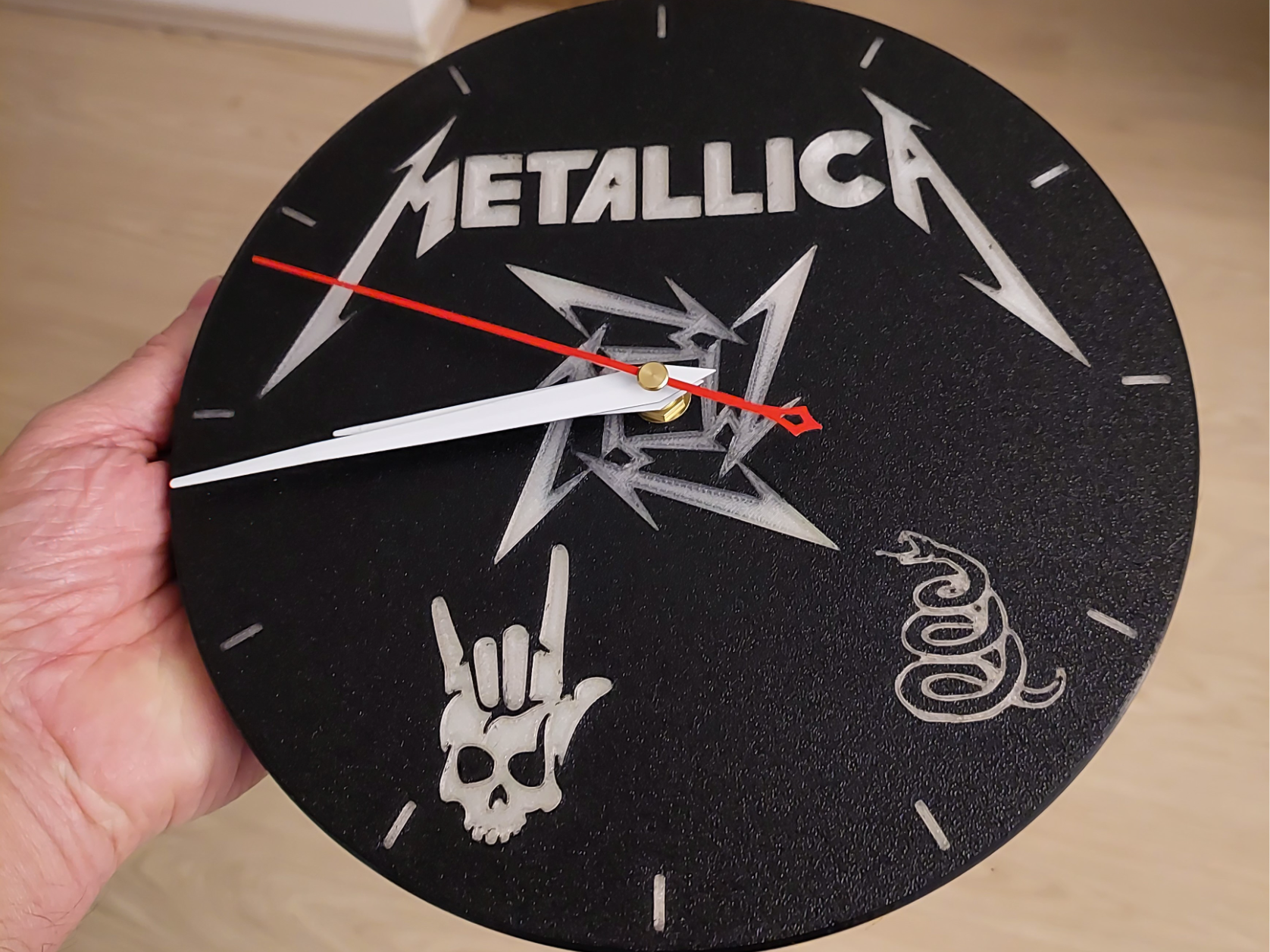 Metallica 3D printed wall clock D230mm