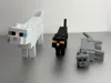 Slightly larger white cat/black cat/shorthair cat