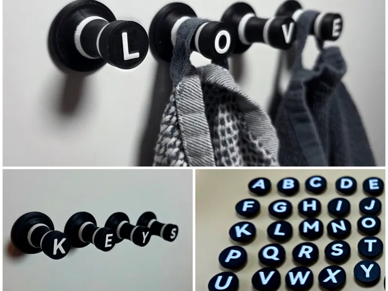 Modular Alphabet Wall Hook-Custom Key Holder