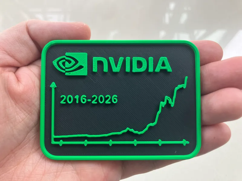 NVIDIA 10年股价冰箱贴/装饰牌/纪念牌