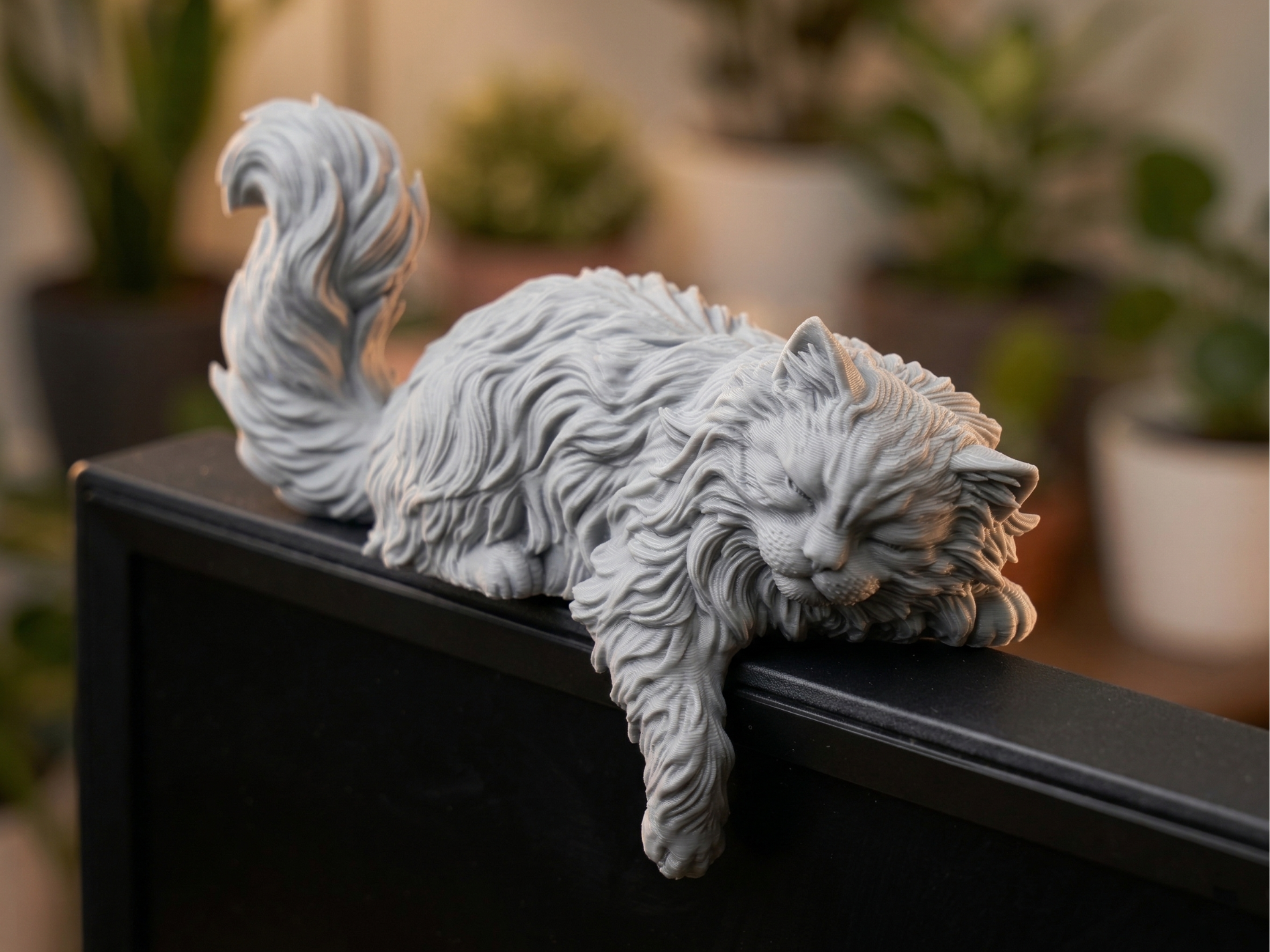 Fur-tastic Monitor Companion - Long-Haired Cat