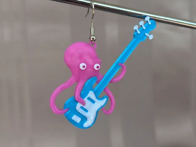 Octoguitar earrings
