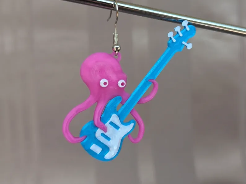 Octoguitar earrings
