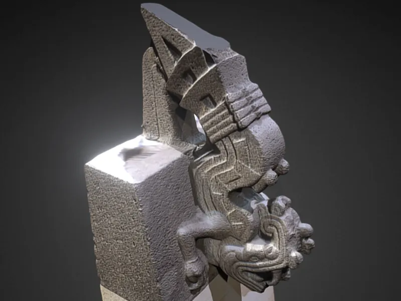 Stone figure of Xiuhcoatl (Fire Serpent)