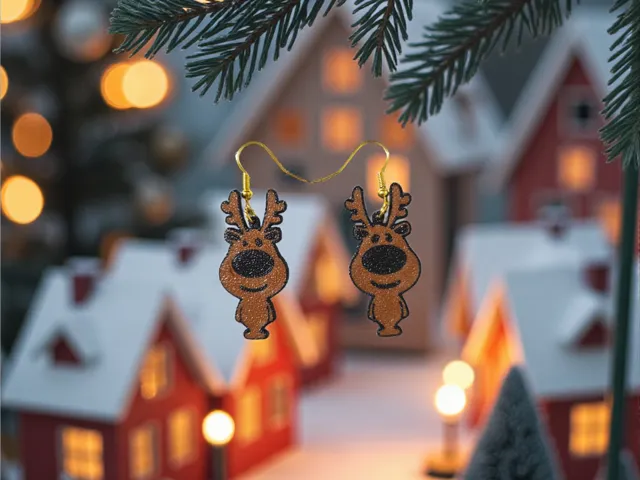 Funny reeindeer earrings