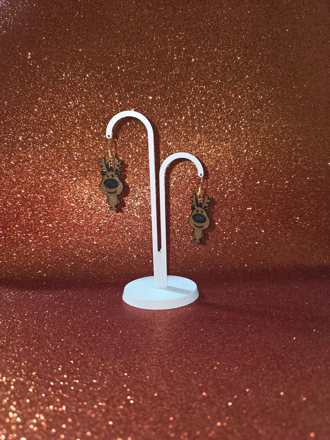 Funny reeindeer earrings view 3