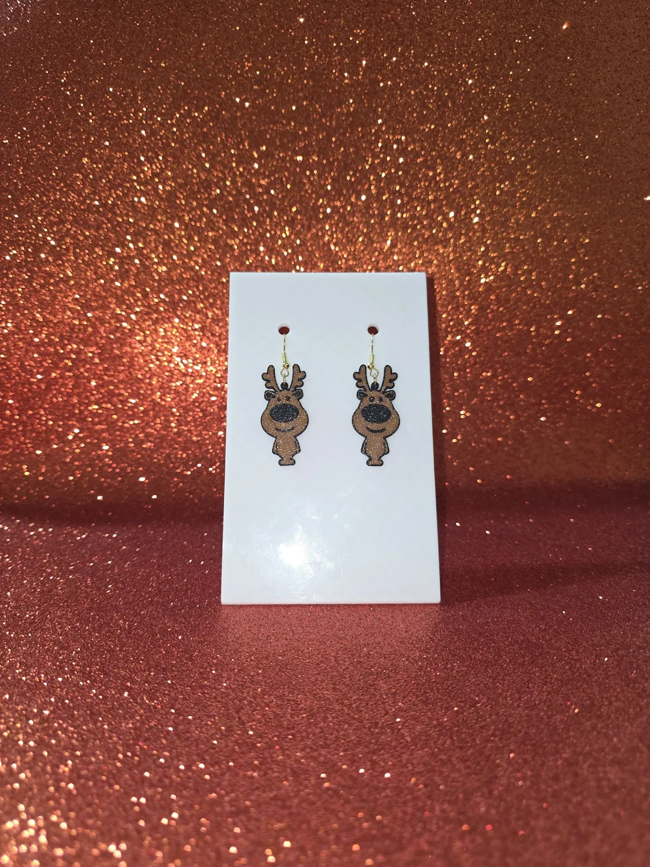 Funny reeindeer earrings view 2