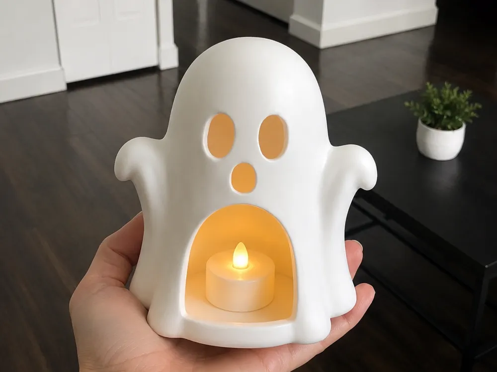 Adorno temático: Simple Halloween Ghost Glow LED Holder. Referencia del modelo original.