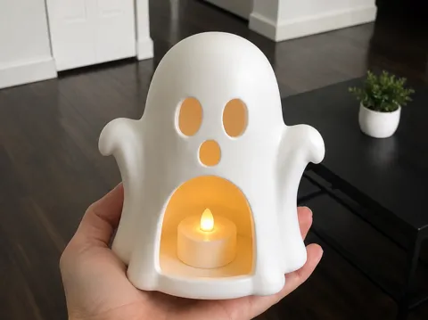 Adorno temático: Simple Halloween Ghost Glow LED Holder — referencia de MakerWorld