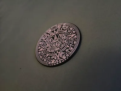 Aztec calendar coaster(posavasos azteca)