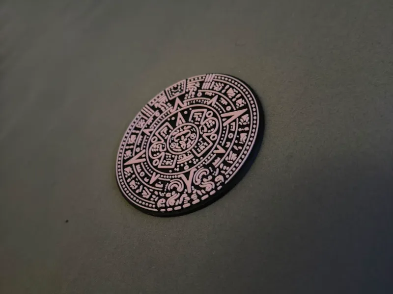 Aztec calendar coaster(posavasos azteca)