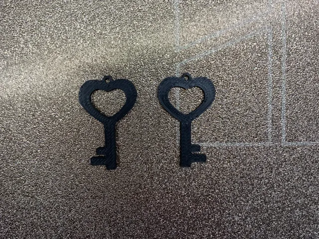 Heart Key Earrings