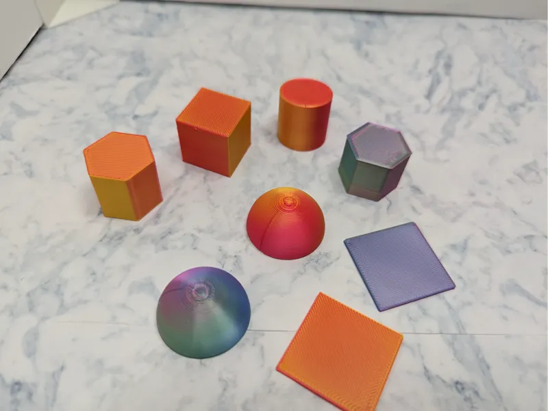 Multi Color Filament Test Shapes