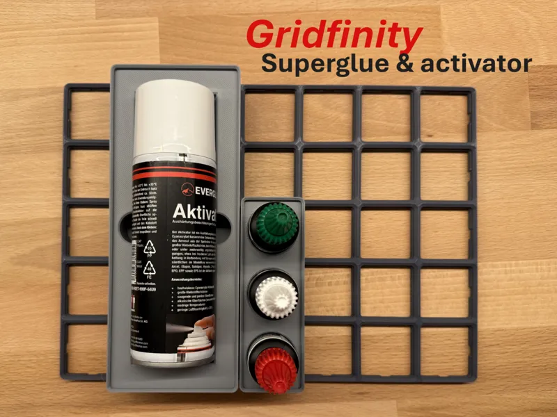 Gridfinity Superglue and activator holder
