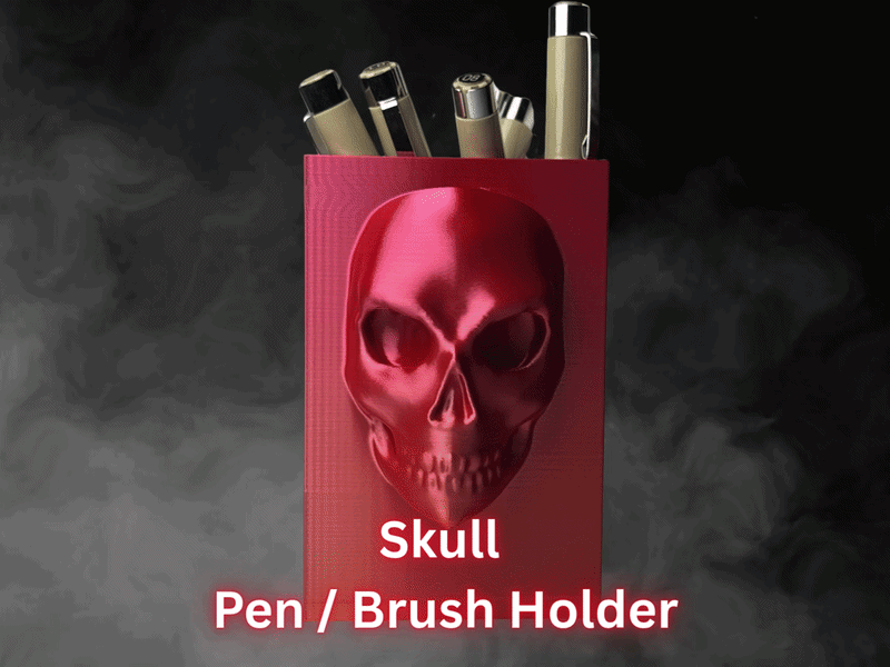 Skull Pencil / Brush Holder