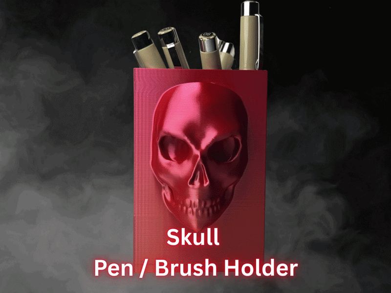 Skull Pencil / Brush Holder
