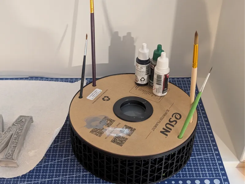 Filament Spool Paint Station Upcycling