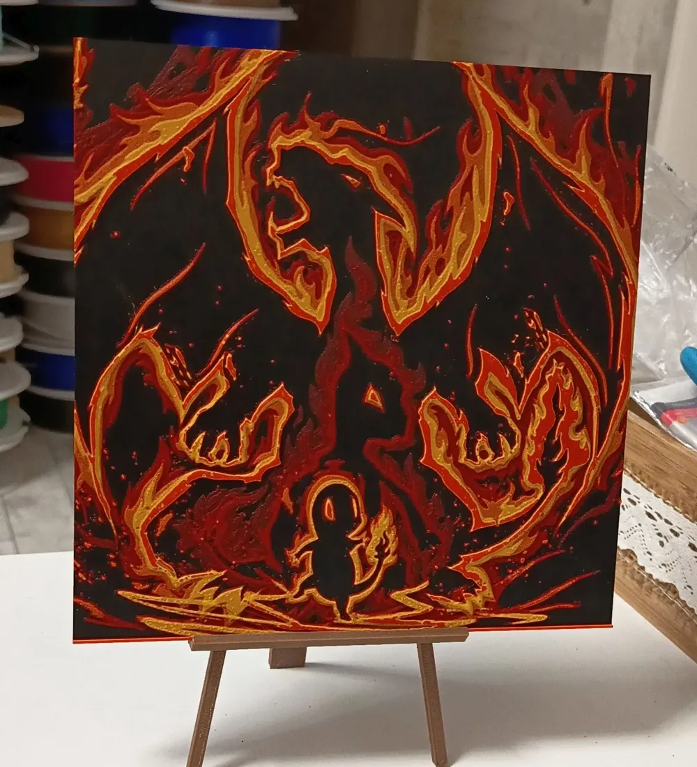 Pokemon Charizard Hueforge - Free 3D Print Model - MakerWorld