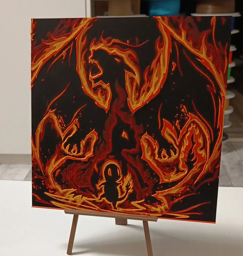 Pokemon Charizard Hueforge - Free 3D Print Model - MakerWorld