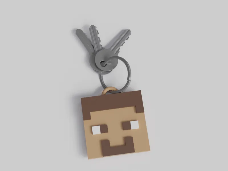 Minecraft Steve Keychain