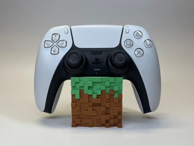 Grass Block PS5 Controller Stand 