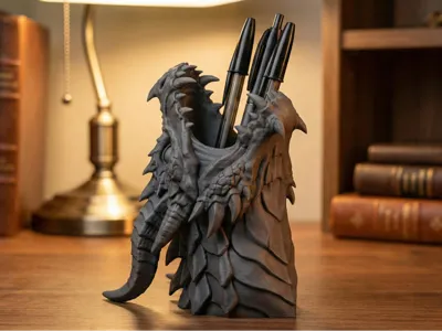 Dragon Head Pen Holder – Aggressive Desk Organizer