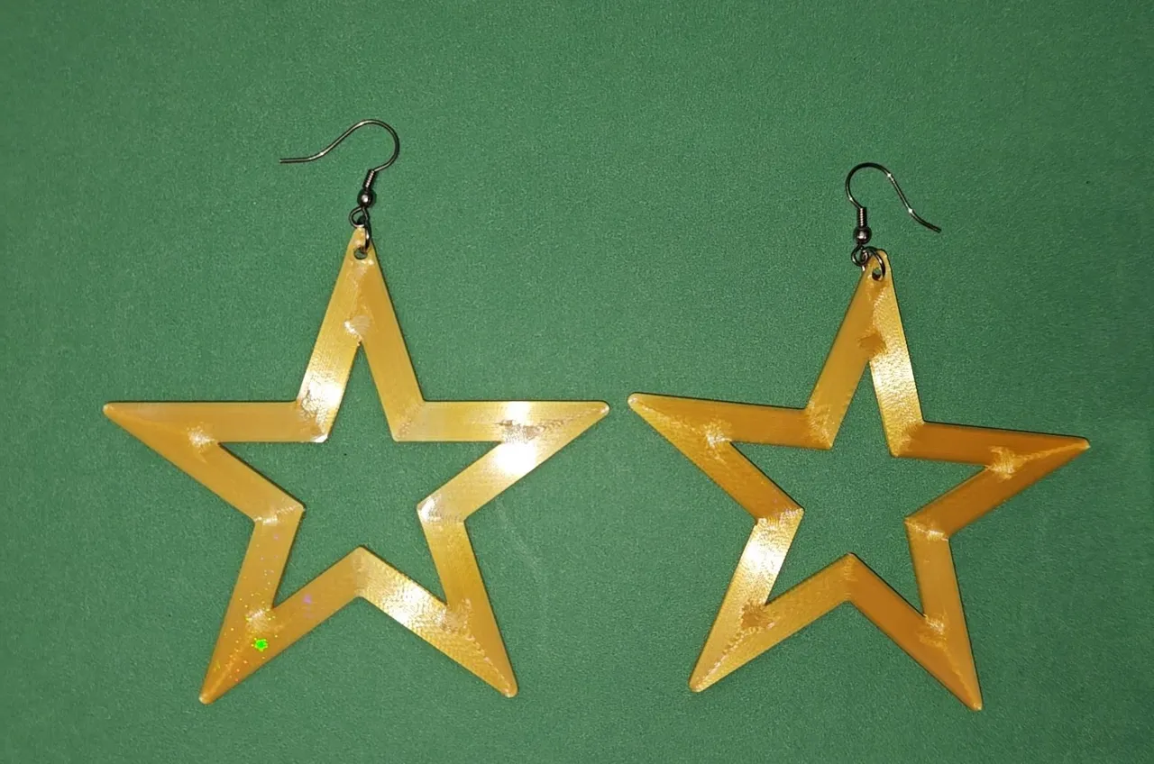 80mm (3 Inch) Gaudy Star Earrings view 3