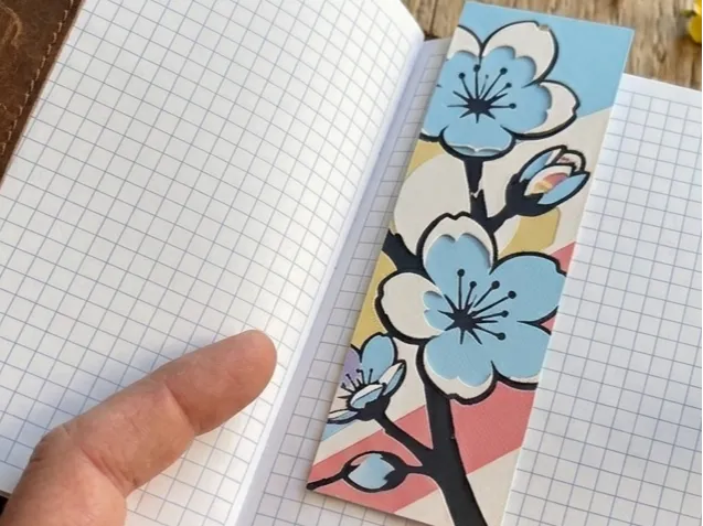 Floral Cherry Blossom Pop Bookmark - 15x5cm no ams