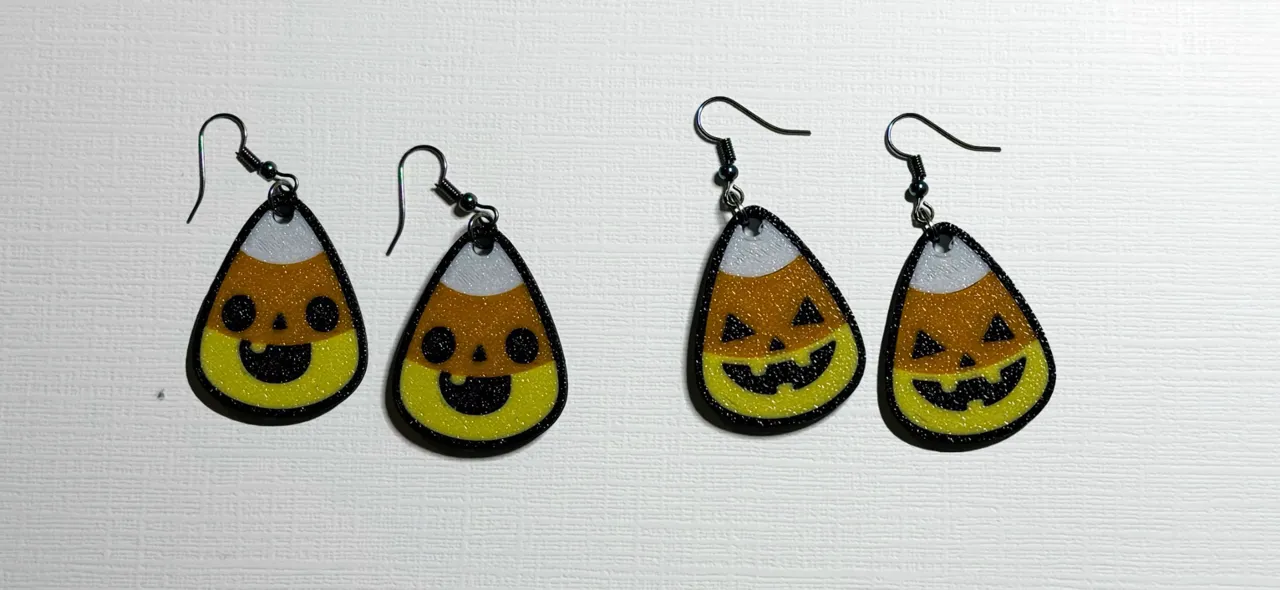 Cute Candy Corn Jack O'lantern earrings - 7 sets view 3