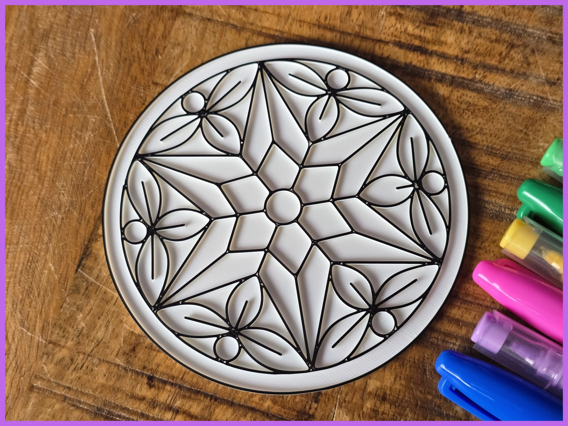 Boho Flower Mandala Geometric Coloring Craft