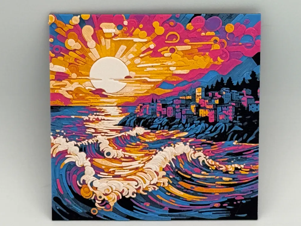 Accesorio para filamento: Coastal Town Sunset. Referencia del modelo original.