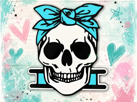 Accesorio para sujetar ligas de cabello: Girly Skull Hair Tie Holder — referencia de MakerWorld
