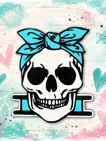 Accesorio para sujetar ligas de cabello: Girly Skull Hair Tie Holder — vista de referencia 2