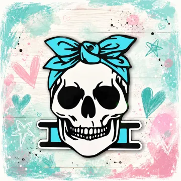 Accesorio para sujetar ligas de cabello: Girly Skull Hair Tie Holder — vista de referencia 3