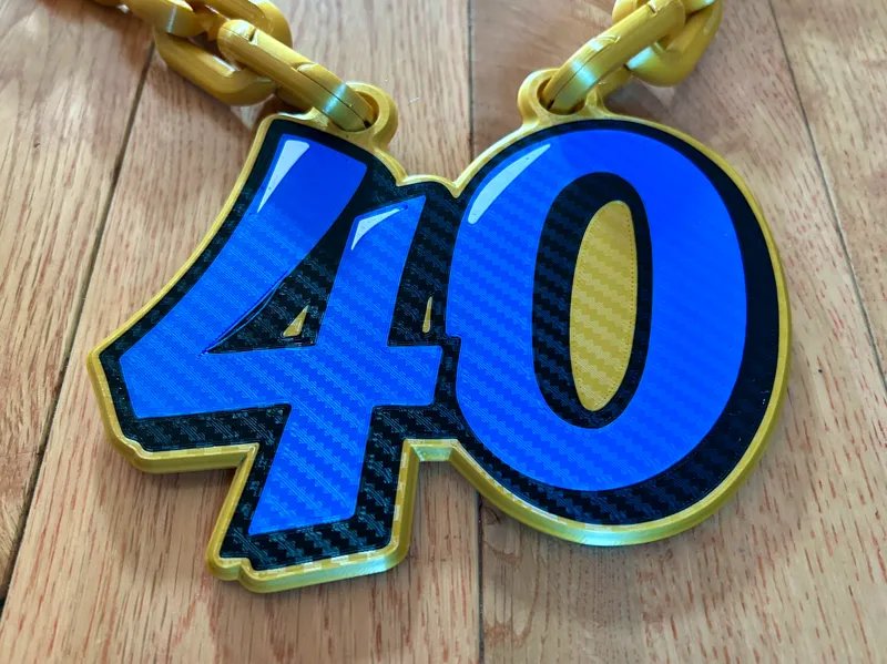 40th Birthday Hype Chain Pendant