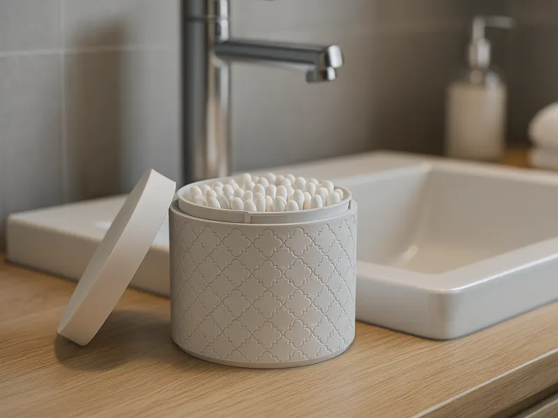 Contenitore per cotton fioc effetto ceramica