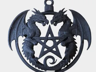 Dragon ornament with star / cross