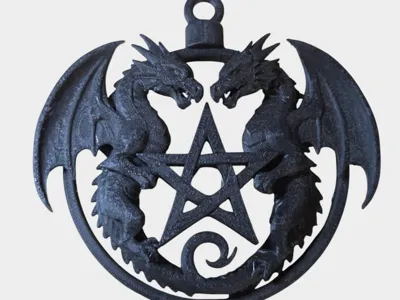 Dragon ornament with star / cross